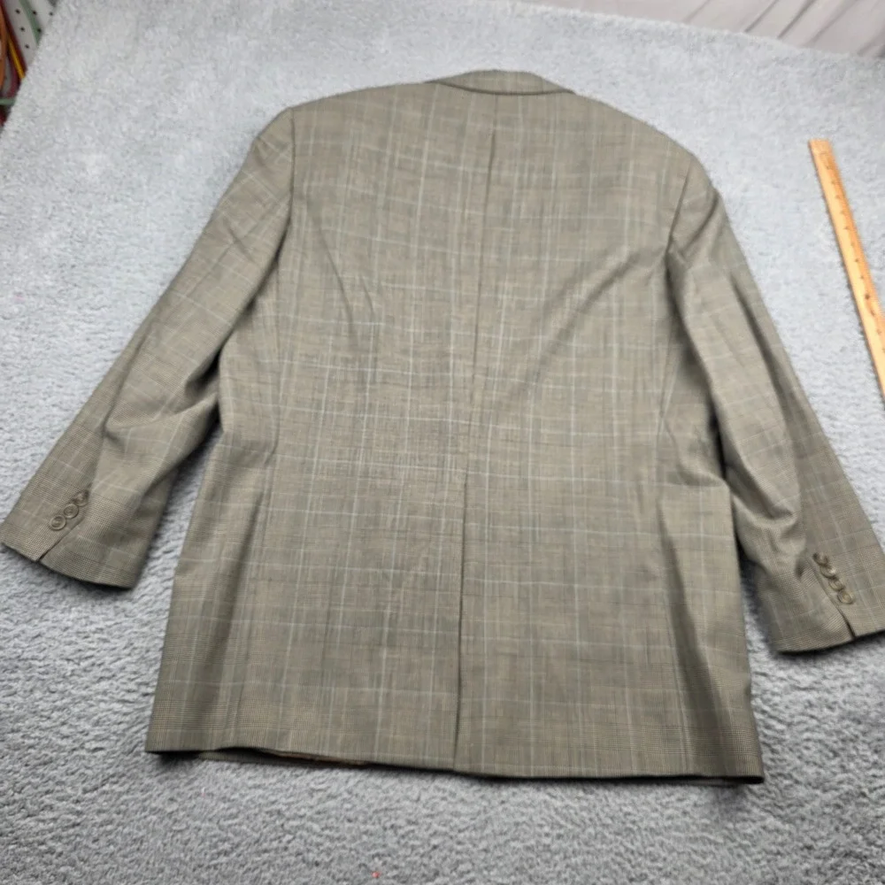 Chaps Ralph Lauren Vintage Mens 41R Wool Blazer‎ Brown Glen Plaid Sport Coat
